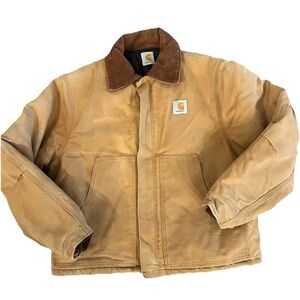 Vintage Carhartt Quilted Lined Canvas Work Wear Coat Jacket XL Y2K